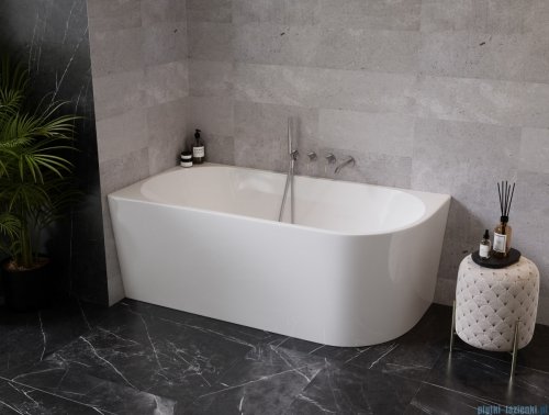 The North Bath Calia wanna wolnostojąca przyścienna lewa 170x80cm + syfon Klik-klak 6845-1701L