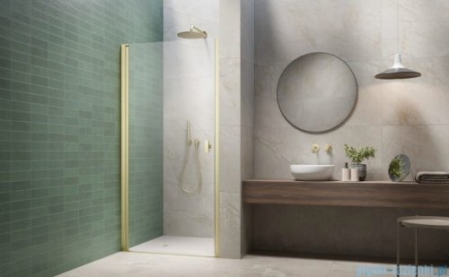 Radaway Nes Brushed Light Gold Dwj I Drzwi wnękowe 100cm lewe szczotkowane jasne złoto szkło przejrzyste 10026100-98-01L