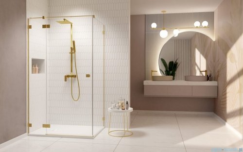 Radaway Essenza Pro Brushed Gold Kdj kabina 120x120cm lewa szczotkowane złoto 10097120-99-01L/10098120-01-01