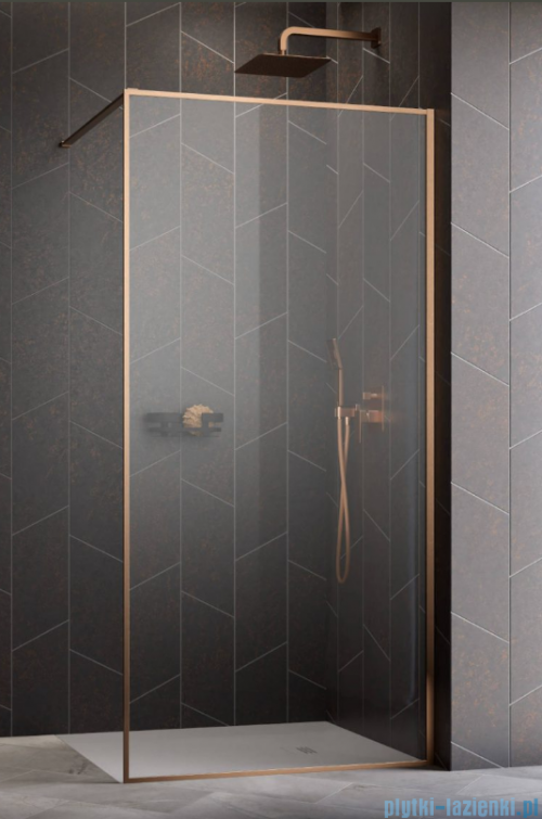Radaway Modo F II Brushed Copper kabina Walk-in 130x201cm Szczotkowana Miedź szkło przejrzyste 10409134-93-01