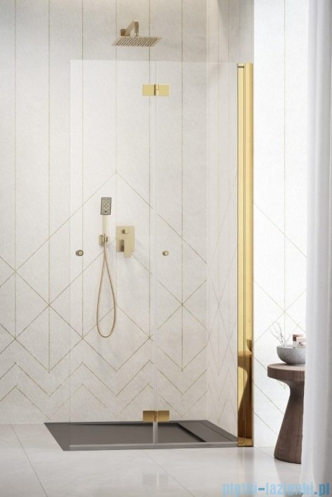 Radaway Nes 6 Gold KDD B kabina walk-in 80cm prawa złoty połysk szkło przejrzyste 10024080-09-01R
