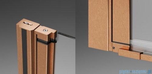Radaway Nes Brushed Copper DWSB drzwi wnękowe 130cm W3 lewe szczotkowana miedź szkło przejrzyste 10044850-93-01L/10045450-01-01