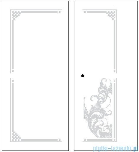 Kerasan Kabina prostokątna lewa, szkło dekoracyjne przejrzyste, profile chrom 80x96 Retro 9142N0