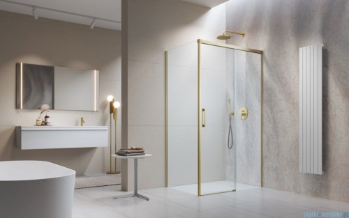 Radaway Idea Kdj Brushed Gold kabina 120x80cm prawa szczotkowane złoto 387042-99-01R/387051-99-01L
