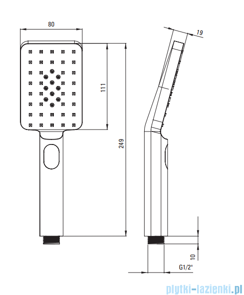 Deante Blur Deszczownica z baterią prysznicową chrom NQL_04XM
