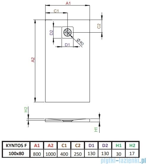 Radaway Kyntos F brodzik 100x80cm czarny HKF10080-54
