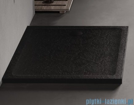 New Trendy Mild Stone Brodzik akrylowy prostokątny 80x160x4,5 cm czarny B-0595