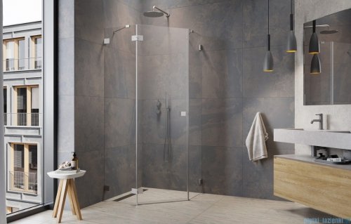 Radaway Essenza Ptj Brushed Nickel kabina pięciokątna 90x100cm lewa szczotkowany nikiel 1385010-91-01L/1385056-01-01