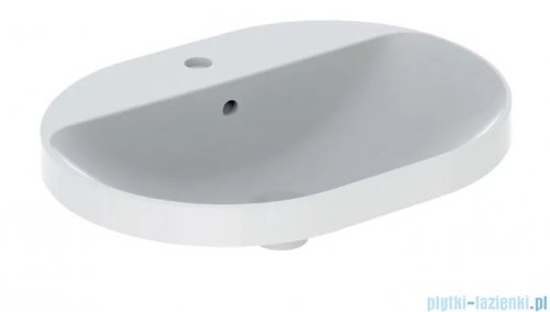 Geberit VariForm Umywalka owalna z półką z otworem na baterię 60x45cm szkliwiony spód 500.733.01.2