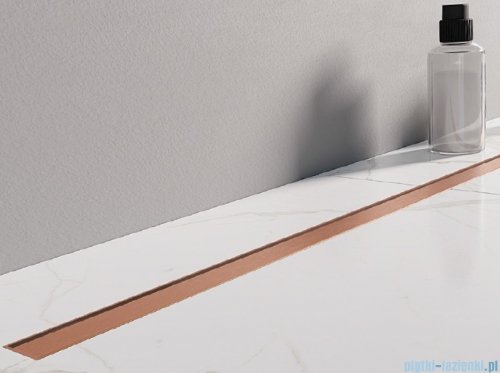 New Trendy Visio Slim Copper odpływ liniowy z rusztem szczotkowanym w kolorze miedzi 90x3,2 cm OL-0099