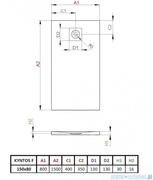 Radaway Kyntos F brodzik 150x80cm czarny HKF15080-54