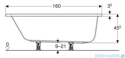 Geberit Perfect wanna prostokątna 160x75cm 554.072.01.1