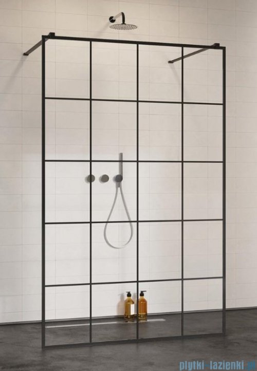 Radaway Modo New Black I 160x200 Factory kabina Walk-in czarny mat/szkło przejrzyste 388164-54-57