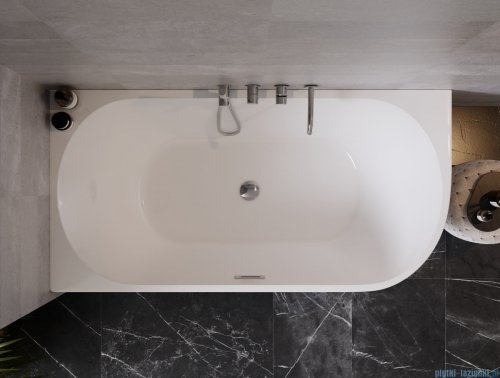 The North Bath Calia wanna wolnostojąca przyścienna lewa 170x80cm + syfon Klik-klak 6845-1701L