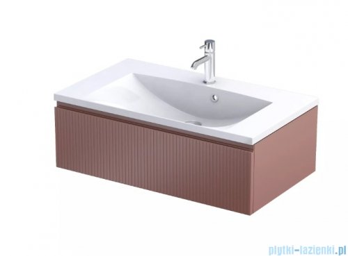 Oristo Brylant szafka podumywalkowa wisząca Ryflowana 80x25x45 ceglany mat OR36-SD1S-80-19R