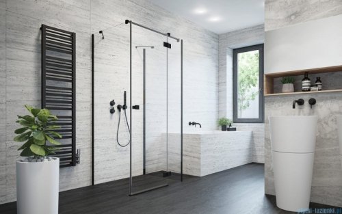 Radaway Essenza Black Kdj+S kabina 80x120x80cm prawa szkło przejrzyste 1384051-01-01/1385024-54-01R/1384051-01-01
