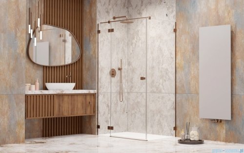 Radaway Essenza Pro Brushed Copper Kdj kabina 80x90cm lewa szczotkowana miedź 10097080-93-01L/10098090-01-01