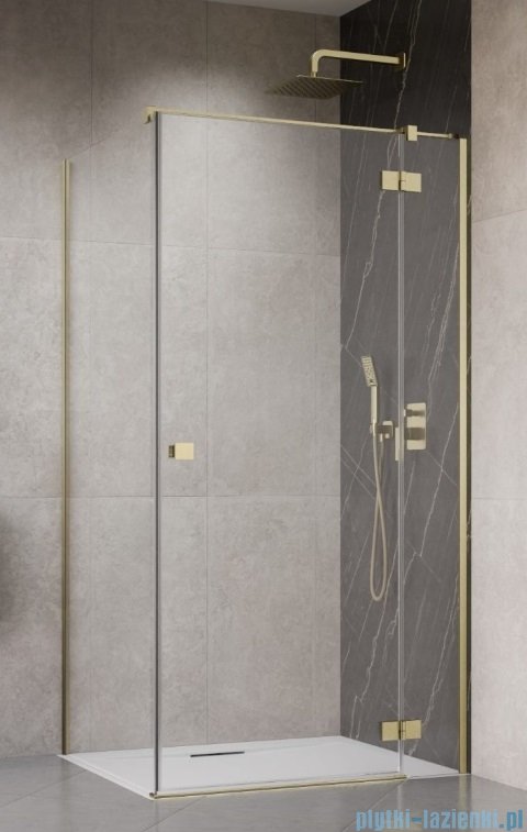 Radaway Essenza Kdj Brushed Gold kabina 80x80cm prawa szczotkowane złoto 1385043-99-01R/1384051-01-01