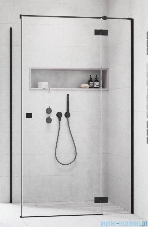 Radaway Essenza 8 Black Kdj kabina 80x90cm prawa czarny mat/szkło przejrzyste 10480512-01-01R/10470237-54-01R/10113090-01-01