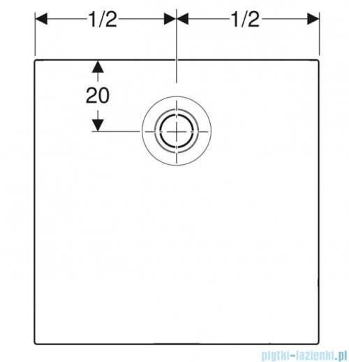 Geberit brodzik Typ 35 90x90cm biały mat 550.324.00.1