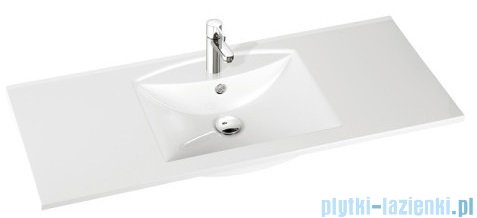 Marmorin Lira 1200 umywalka wpuszczana w blat z otworem przelewowym bez otworu na baterie 120x39 biała 640120020210