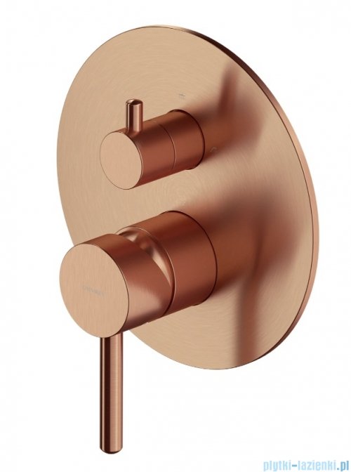 Omnires Y element natynkowy baterii prysznicowej 2-wyjściowej miedź szczotkowana Y1247ROCPB