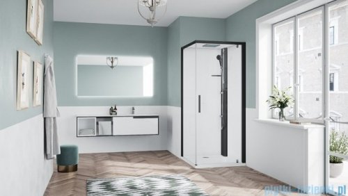Novellini Glax 1 2.0 kabina standard 80x80 prawa czarna G21GF89DTFL-1HH