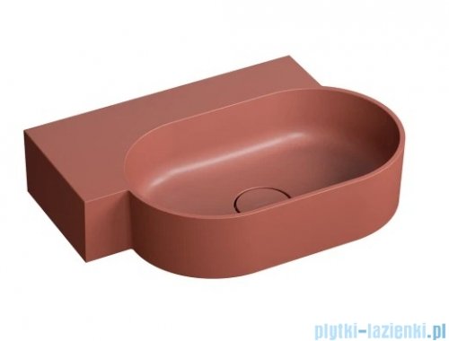 Omnires Ovo M+ umywalka nablatowa/wisząca lewa 55x38 cm terracotta mat  OVO555UWLTE