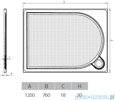 Vayer Citizen Virgo 120x76cm brodzik prostokątny 
