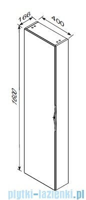 Oristo Siena szafka boczna wysoka 40x160x17cm biały mat OR45-SB1D-40-2