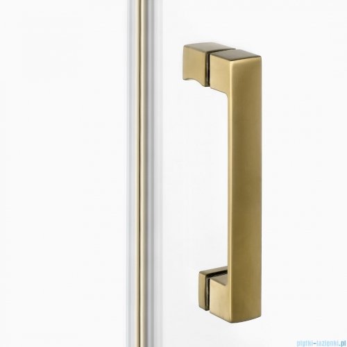 New Trendy Nesta Gold Brushed kabina 80x100x200 cm lewa wspornik równoległy złoto szczotkowane/szkło przejrzyste K-4403