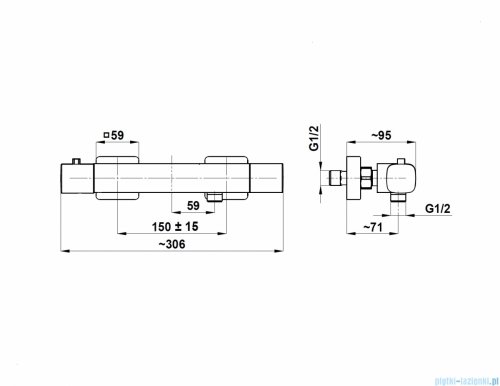 KFA MALAGA BRUSHED LIGHT GOLD bateria termostatyczna prysznicowa złoty szczotkowany 5756-010-31
