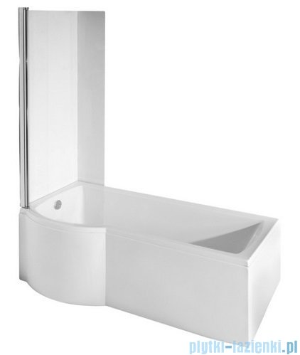 Besco Inspiro 170x70cm wanna z parawanem lewa + obudowa + syfon #WAI-170-PLE/#OAI-170-II/19975