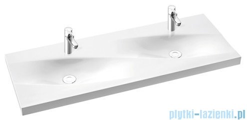 Marmorin Noel 1200 duet umywalka wpuszczana w blat 120x45 bez przelewu i z otworem na baterie biała 583120020011