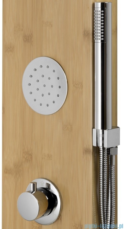 Corsan Bali panel prysznicowy z termostatem chrom drewno bambusowe B-231TCR