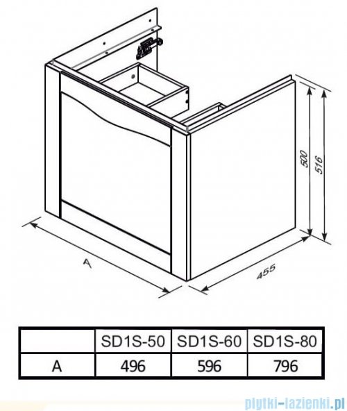 Oristo Skagen szafka podumywalkowa wisząca 59x50x45 biały mat OR49-SD1S-60-2