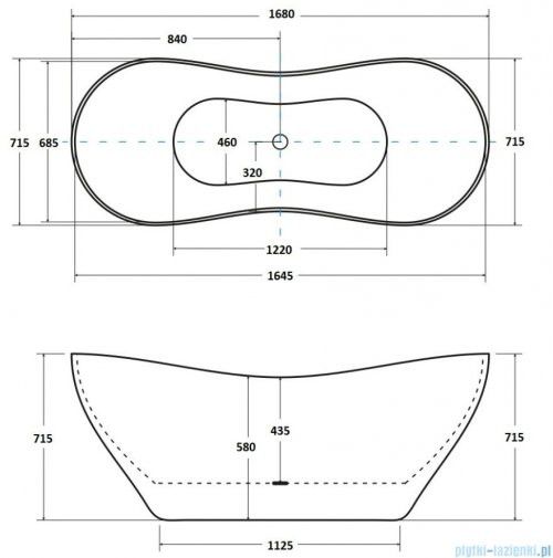Besco Viya Glam srebrna 170x72cm wanna wolnostojąca + odpływ klik-klak #WMD-170-VS