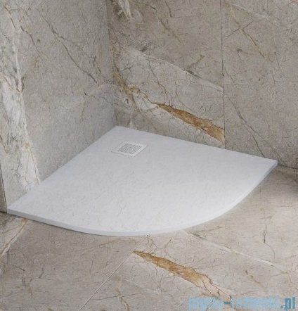 New Trendy Mori brodzik konglomeratowy półokrągły 90x90x3 cm biały B-0451