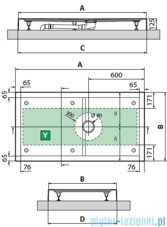 Novellini Olympic Plus brodzik prostokątny 170x90x12,5cm OL1709011-30