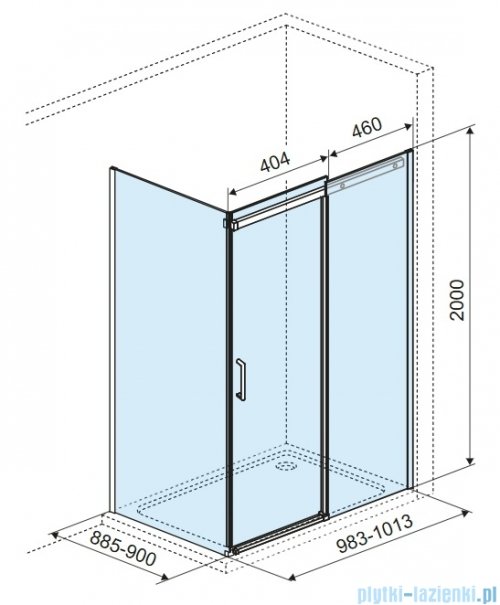 Excellent Rols kabina prostokątna 100x90 cm przejrzysta złoty połysk KAEX.2616.K.1000.0900.GL