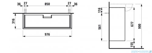 Laufen THE NEW CLASSIC szafka pod umywalkę 97x31cm biały mat H4060920851701