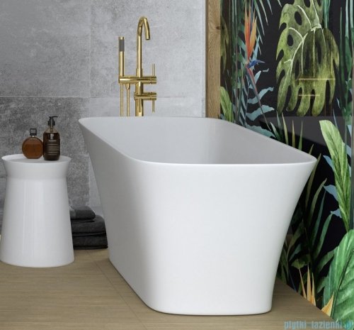 Besco Assos S-Line 160x70cm wanna wolnostojąca + syfon klik-klak biały czyszczony od góry #WMD-160-ASW