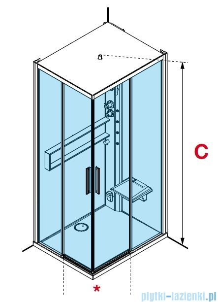 Novellini Glax 2 2.0 kabina z hydromasażem hydro plus 90x90 total biała G22A90T1L-1UU
