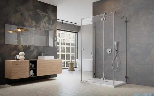 Radaway Essenza Pro Brushed Nickel Kdj+S kabina 80x120x80cm prawa szczotkowany nikiel 10097312-91-01R/10098080-01-01/10098080-01-01