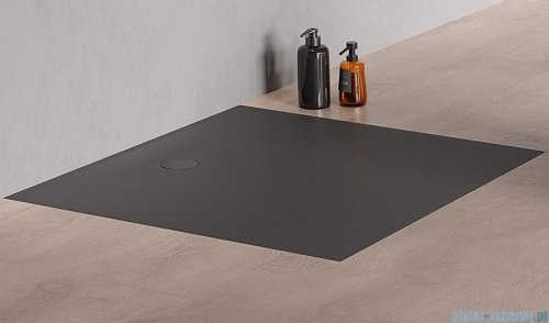 New Trendy Nex Shade brodzik konglomeratowy z strukturą kwadratowy 90x90x3.5 cm antracyt B-0501