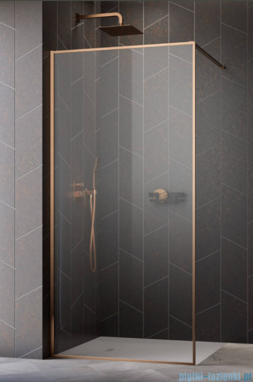 Radaway Modo F II Brushed Copper kabina Walk-in 135x201cm Szczotkowana Miedź szkło przejrzyste 10409135-93-01