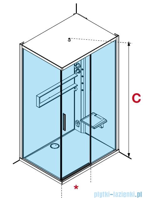 Novellini Glax 2 2.0 kabina masażowo-parowa 120x80 prawa srebrna G222P129DM5-1BB