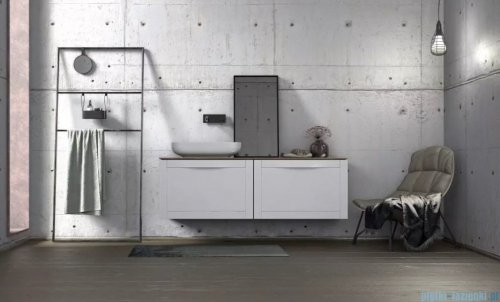 Oristo Skagen szafka z umywalką wisząca 119x50x45 biały mat OR49-SD1S-120-2/UME-BD-120-91-C