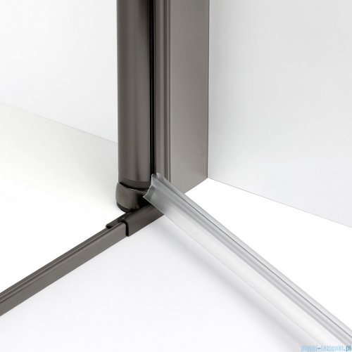 New Trendy New Soleo Gunmetal Brushed 100x90x195 cm kabina wspornik skośny grafit szczotkowany/szkło przejrzyste K-2145