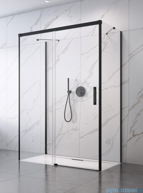 Radaway Idea Black Kdj+s kabina prysznicowa 75x140x75 lewa czarny mat/szkło przejrzyste 10116140-54-01L/387049-54-01R/10117075-01-01